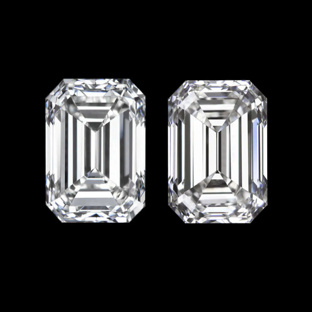 0.80ct DIAMOND STUD EARRINGS G VS2 EMERALD CUT PAIR LOOSE NATURAL MATCHING PAIR