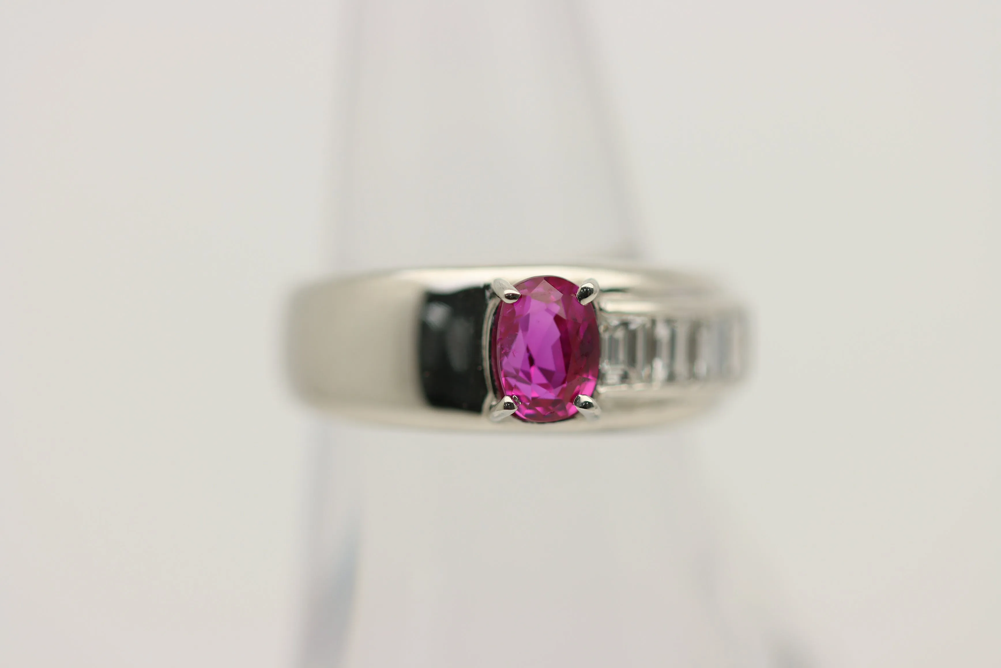 1.04ct Burmese Ruby Diamond Platinum Ring, GIA Certified