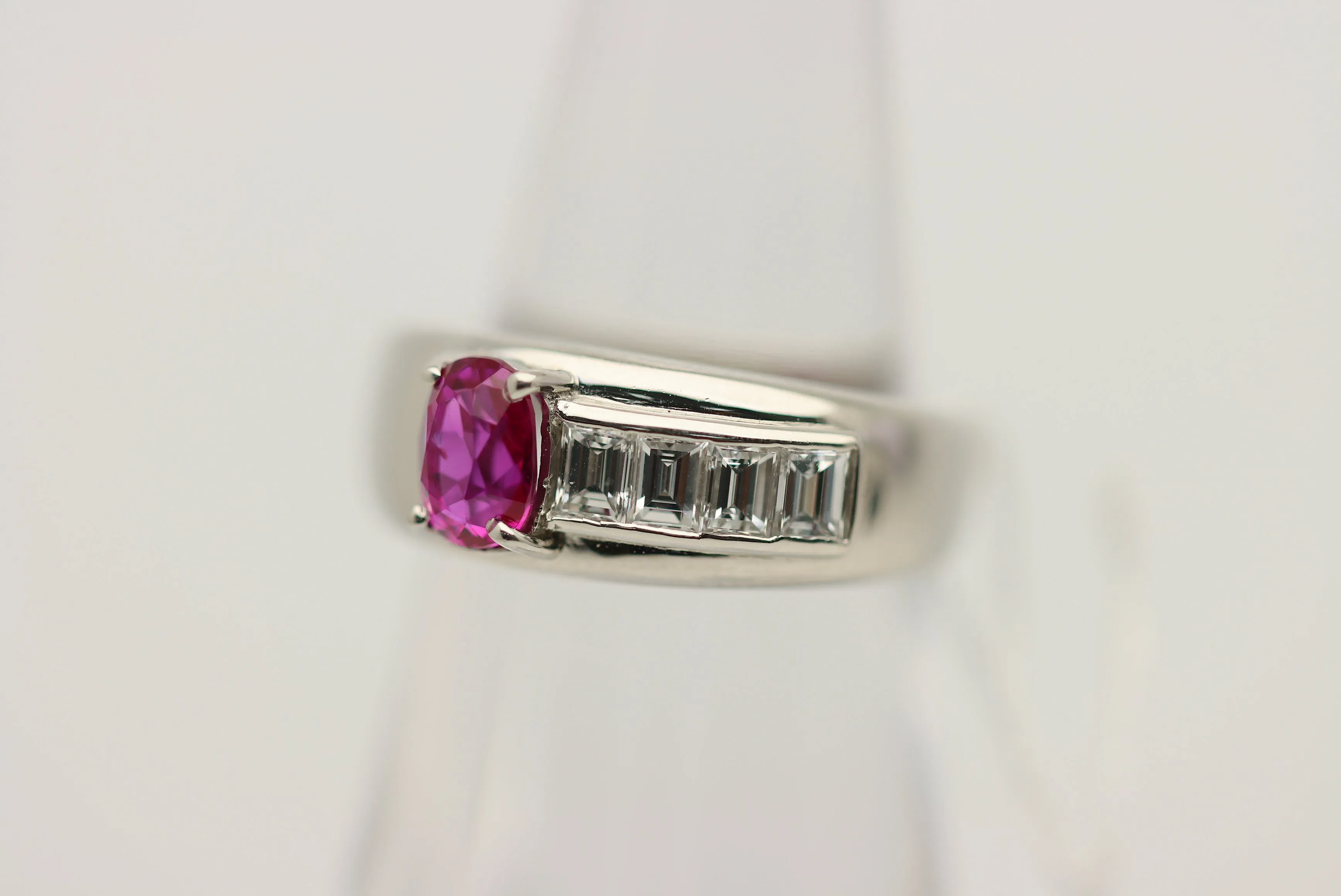 1.04ct Burmese Ruby Diamond Platinum Ring, GIA Certified