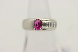 1.04ct Burmese Ruby Diamond Platinum Ring, GIA Certified