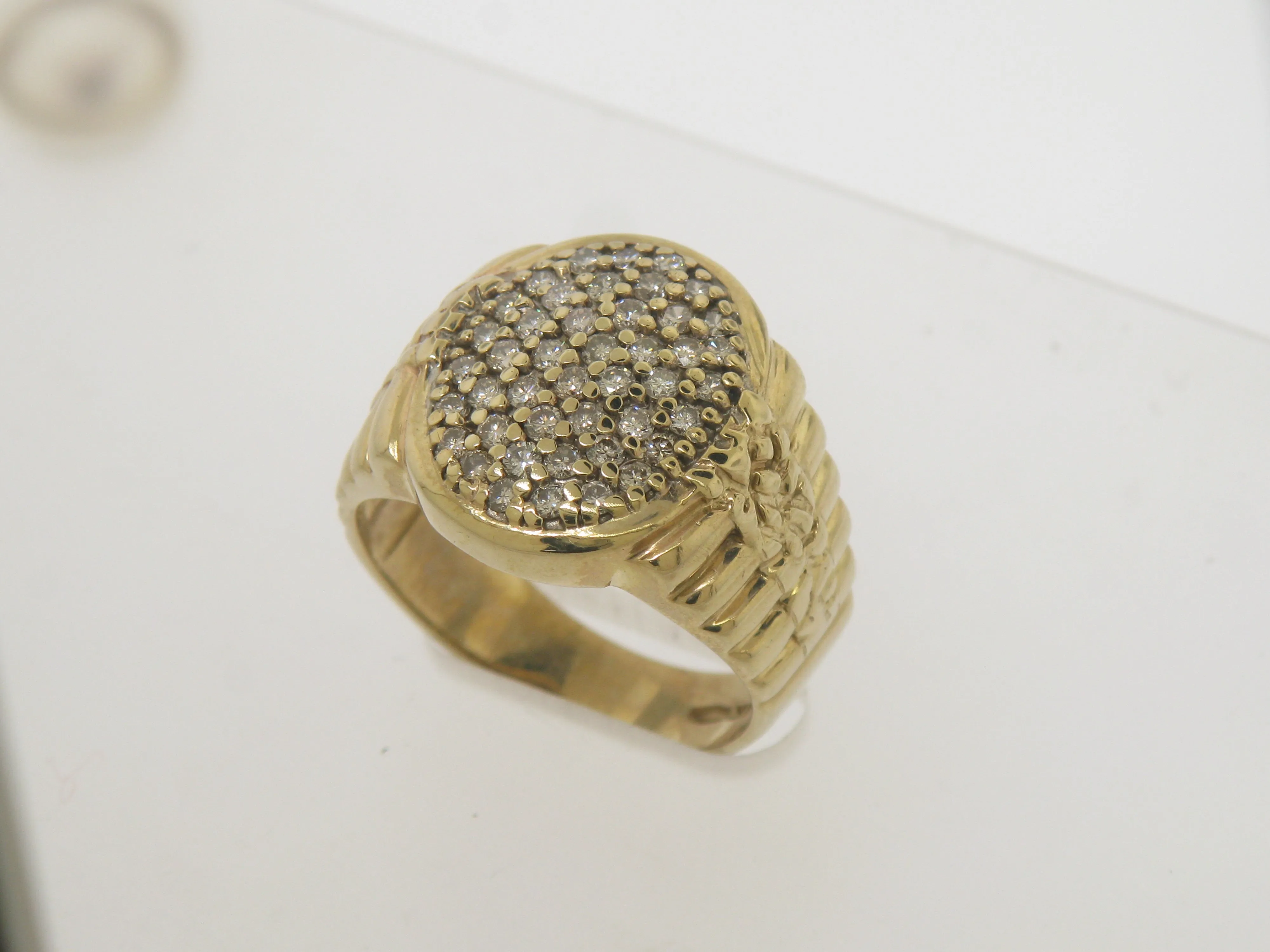 10K Yellow Gold Gentlemen's Diamond Cluster Ring