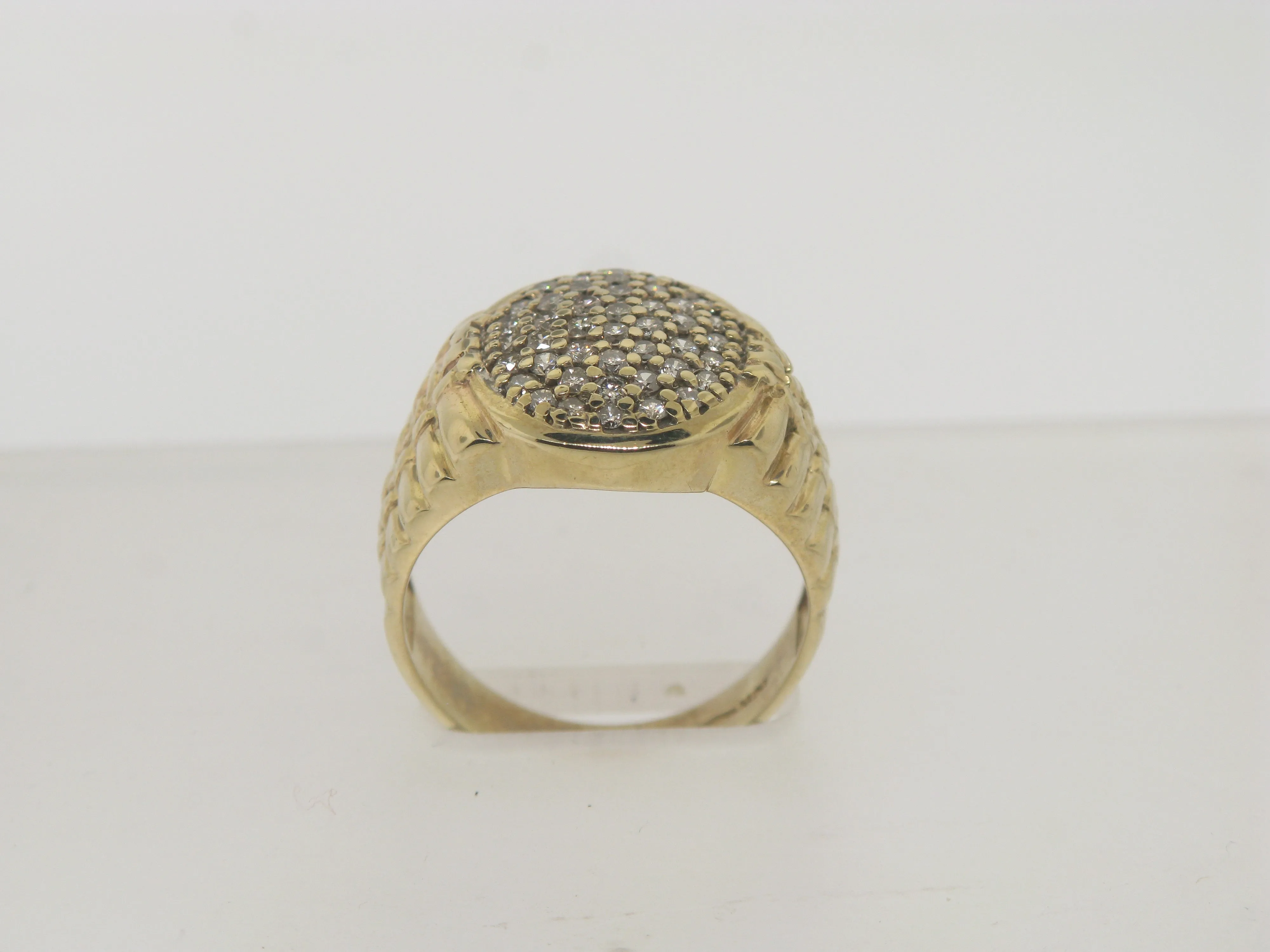 10K Yellow Gold Gentlemen's Diamond Cluster Ring