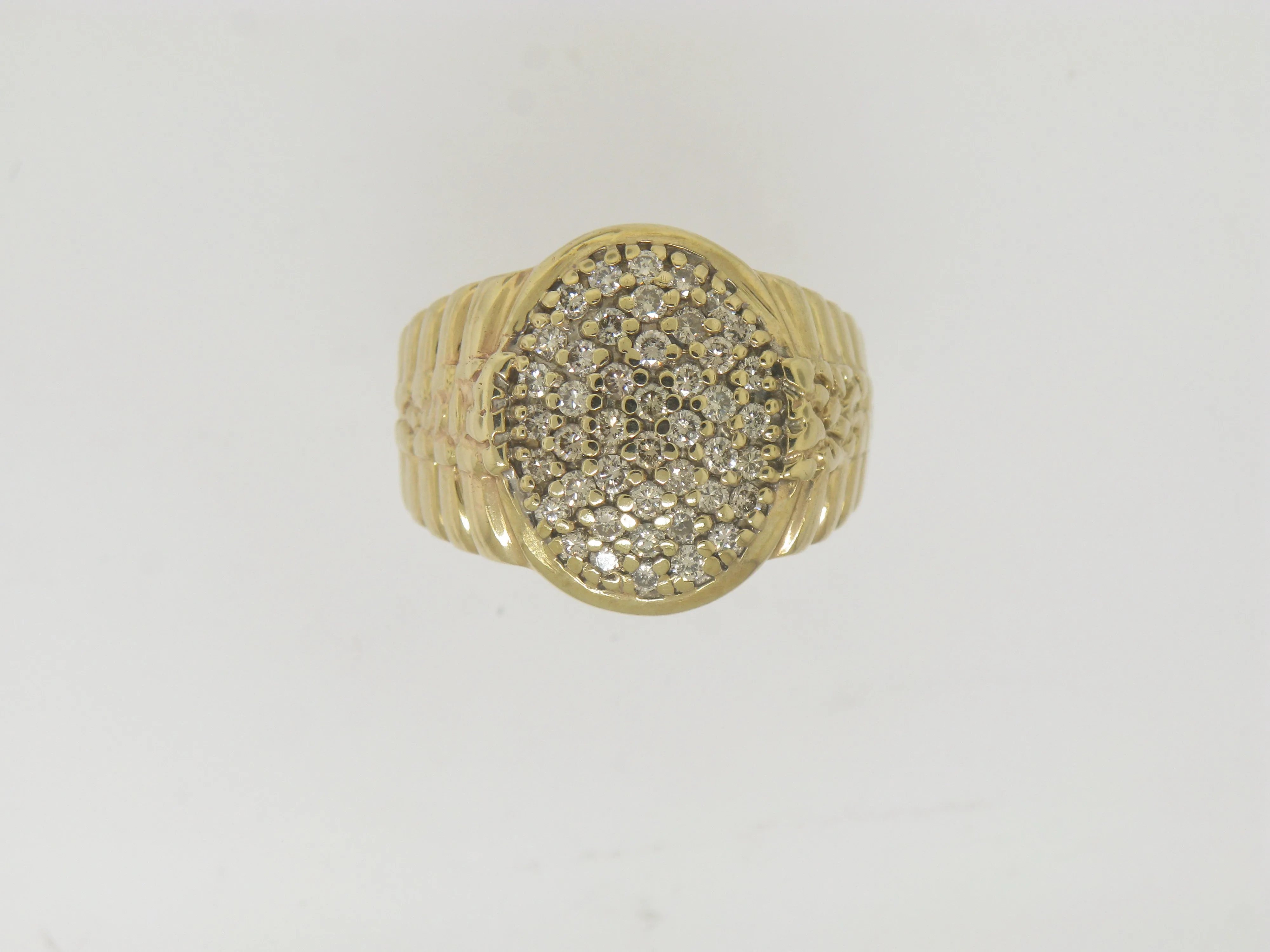 10K Yellow Gold Gentlemen's Diamond Cluster Ring