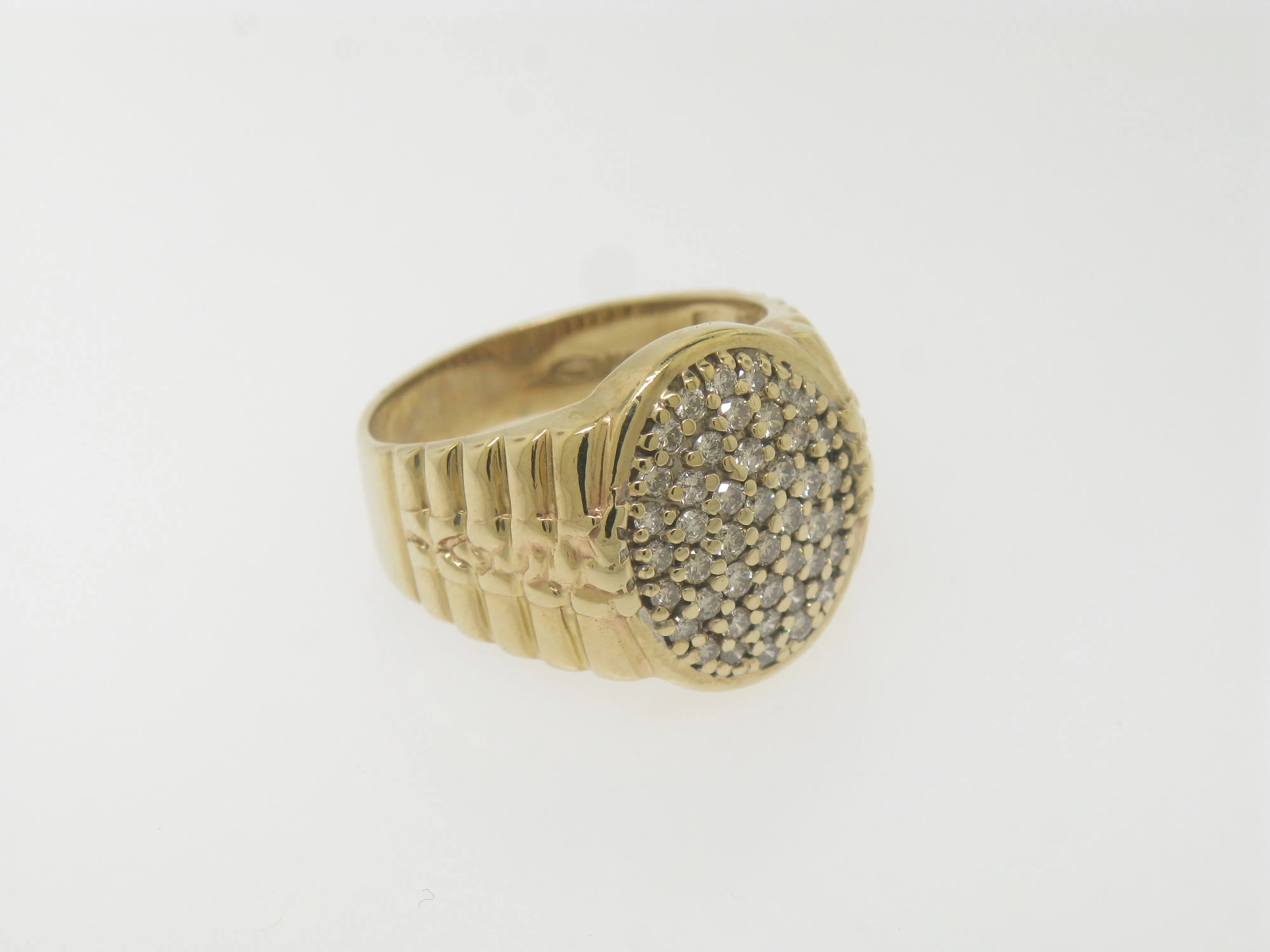 10K Yellow Gold Gentlemen's Diamond Cluster Ring