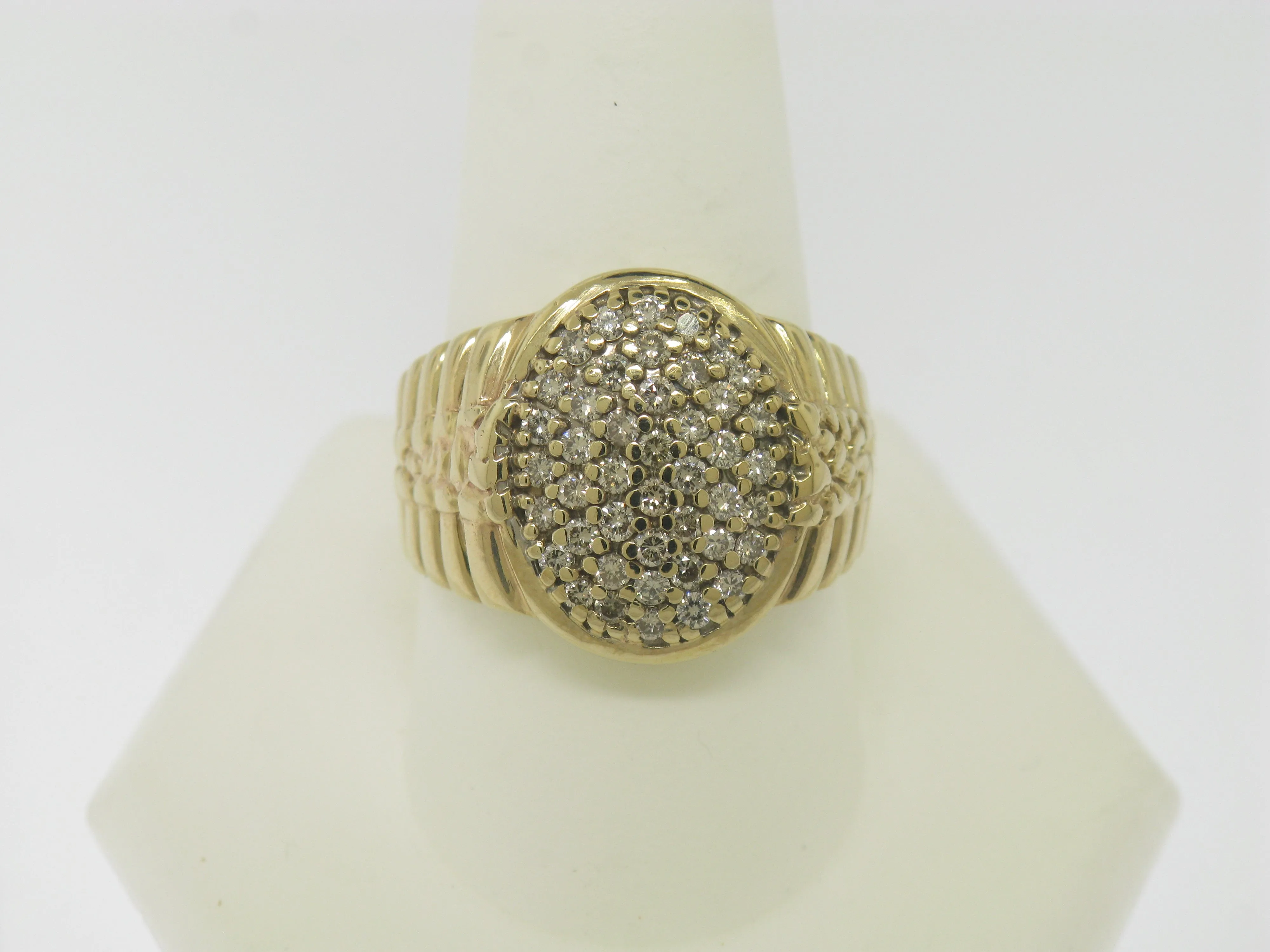 10K Yellow Gold Gentlemen's Diamond Cluster Ring