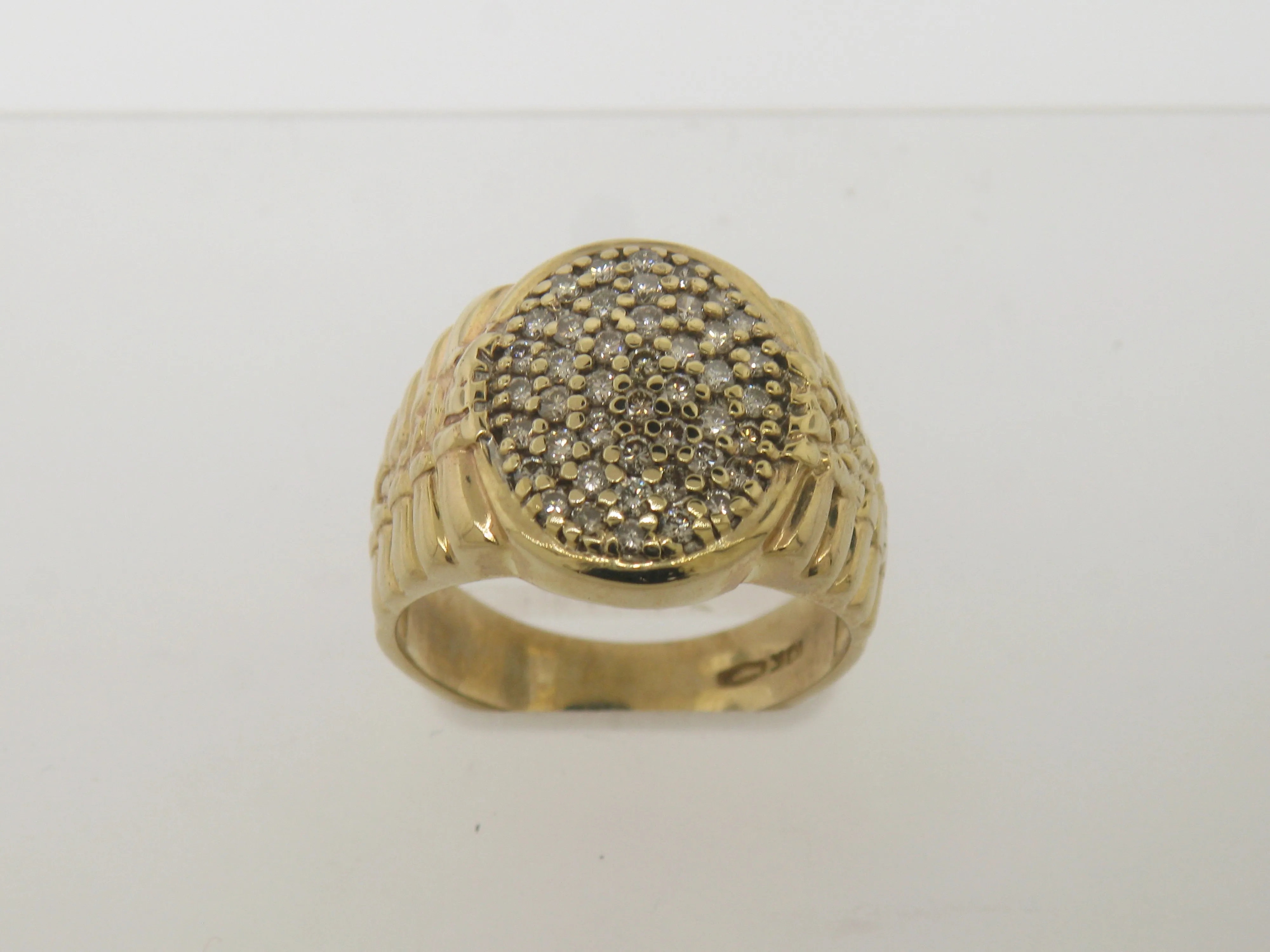 10K Yellow Gold Gentlemen's Diamond Cluster Ring