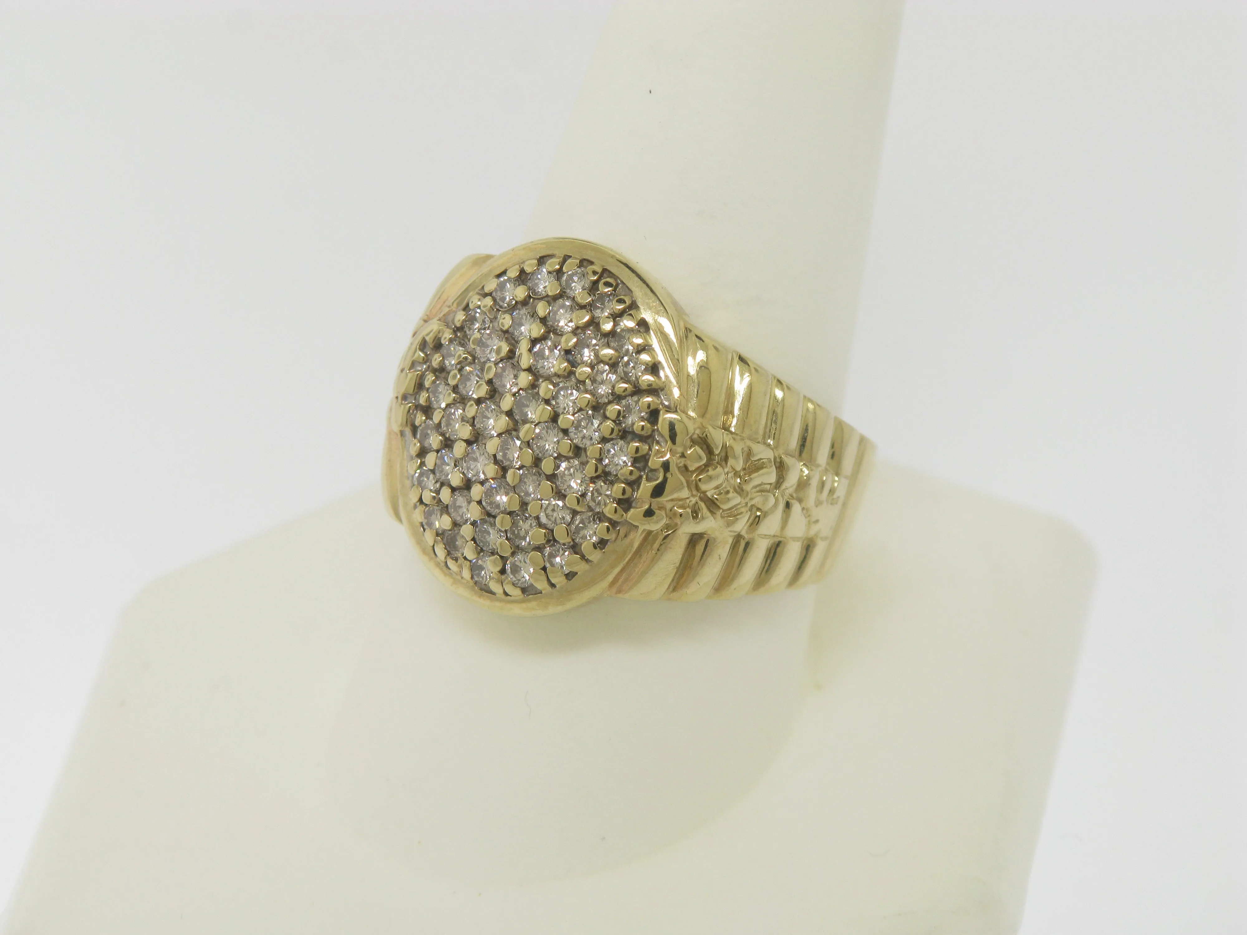 10K Yellow Gold Gentlemen's Diamond Cluster Ring