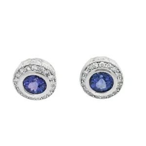 14 Karat White Tanzanite Gemstone Earrings