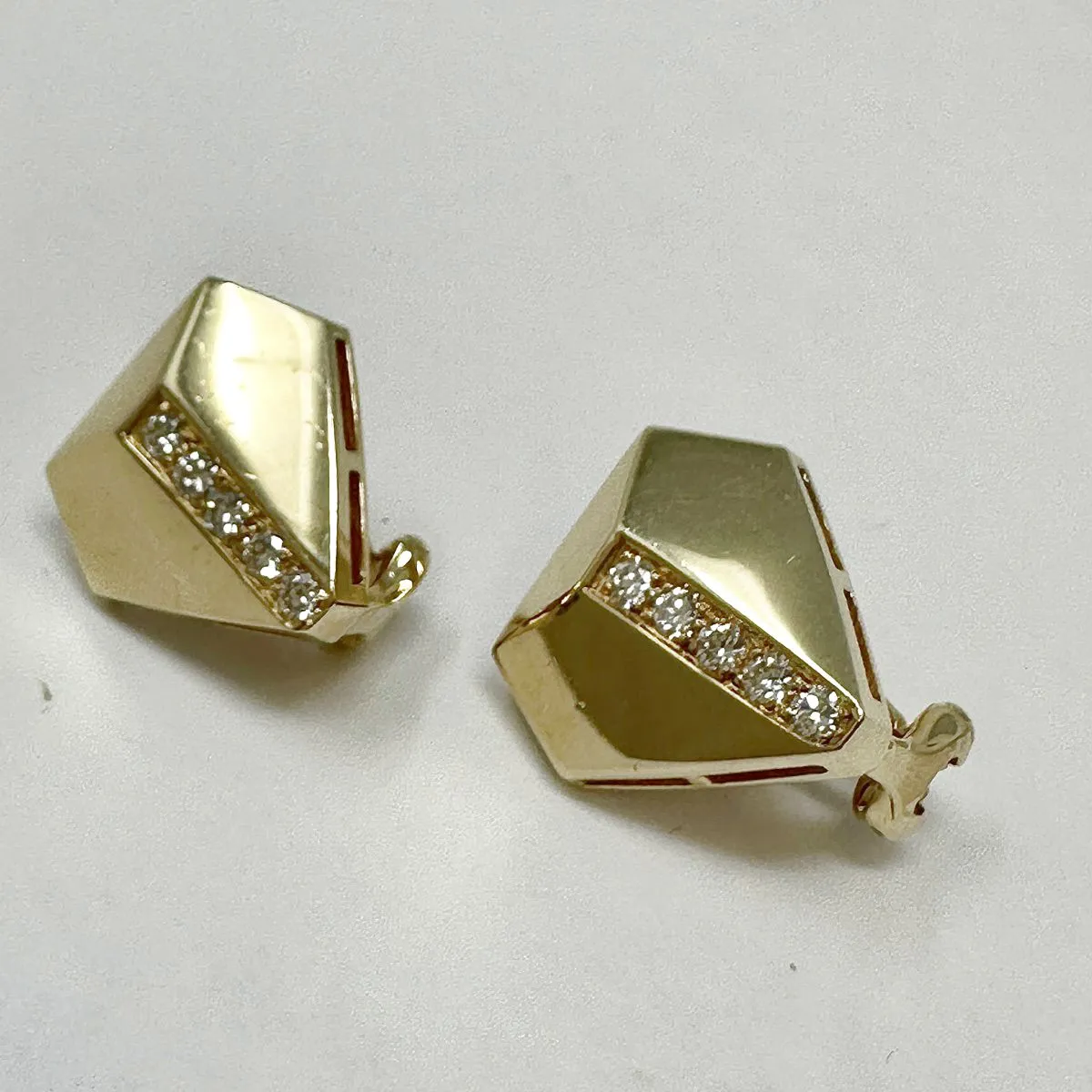 14K Gold Earrings with 10 Diamonds