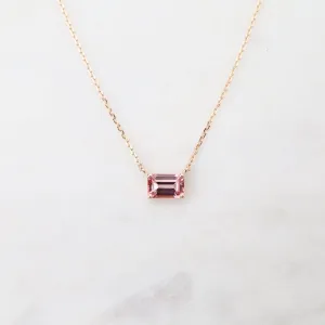 14K Rose Gold Morganite Topaz Necklace