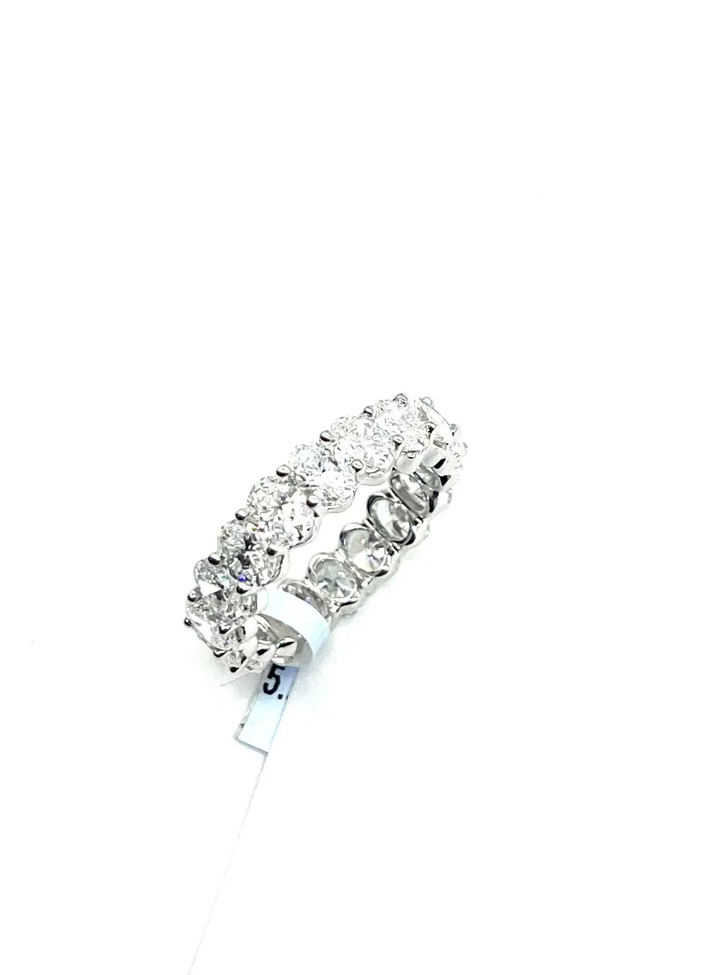 14k White Gold 5.95ctw Lab Grown Oval Diamond Eternity Band