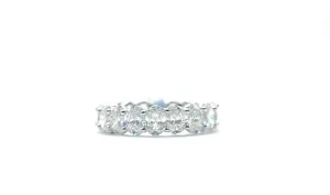 14k White Gold 5.95ctw Lab Grown Oval Diamond Eternity Band