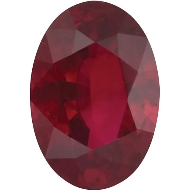 14KT GOLD 0.96 CTW RUBY & 0.50 CTW DIAMOND OVAL 5 STONE BAND