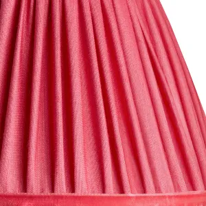 16cm scalloped shade in Ruby silk with velvet tape