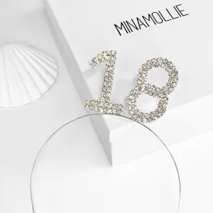 18th Birthday Headband in Silver