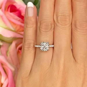 2.25 ctw Cushion Accented Solitaire Ring