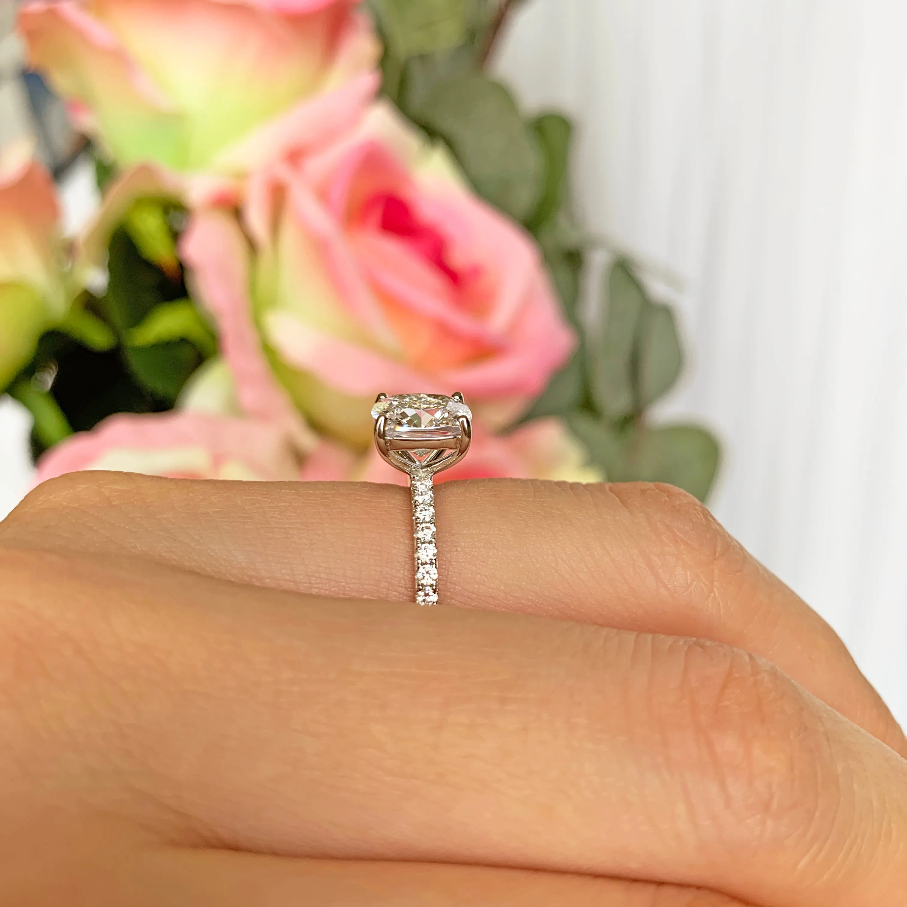 2.25 ctw Cushion Accented Solitaire Ring