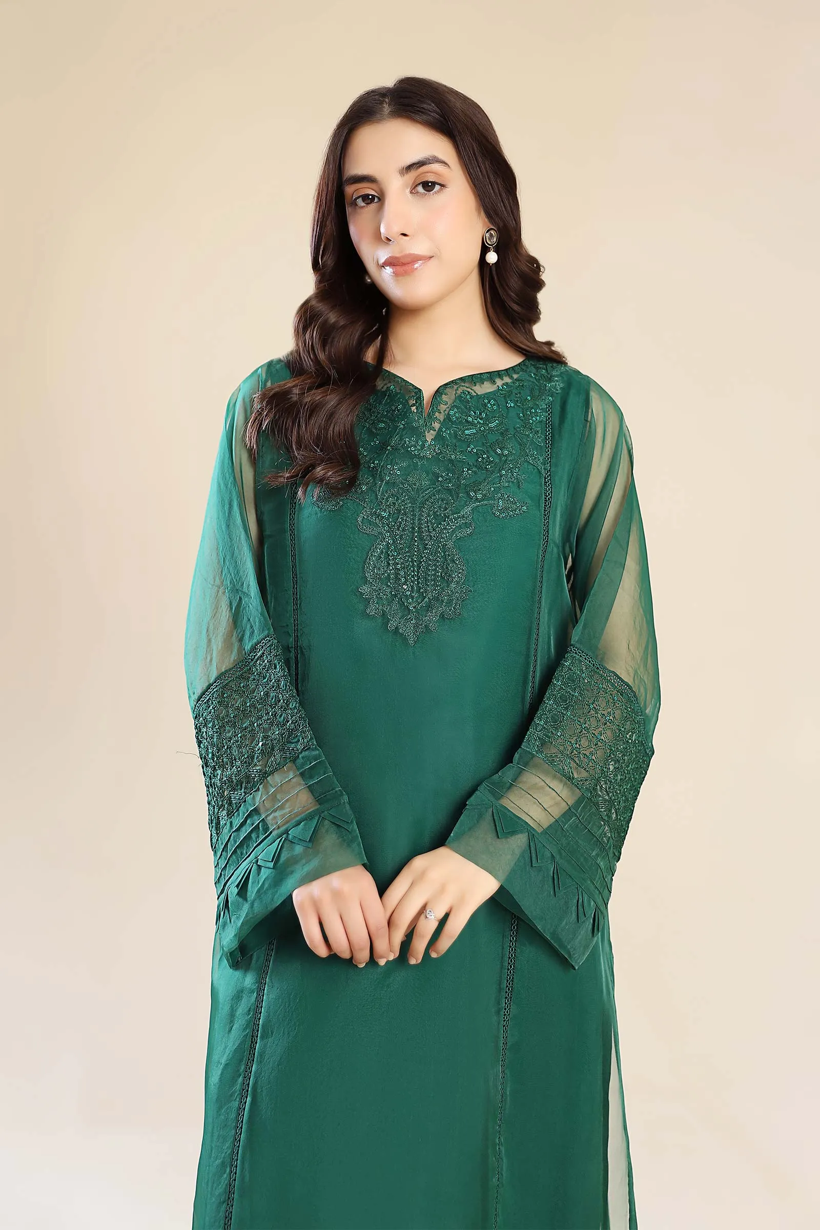 3 Piece Embroidered Organza Suit | MB-F24-604