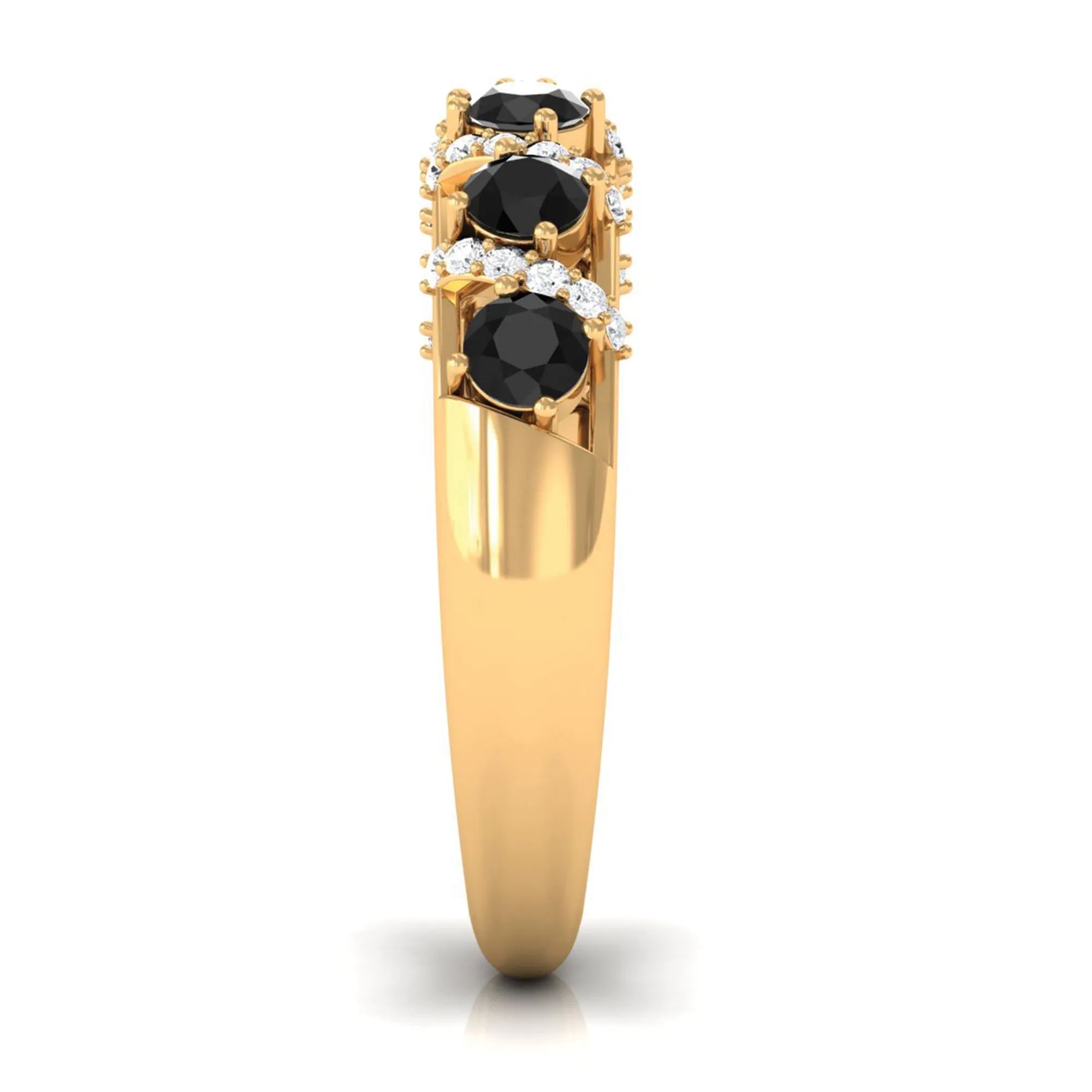 3/4 CT Designer Black Diamond Anniversary Ring with Diamond