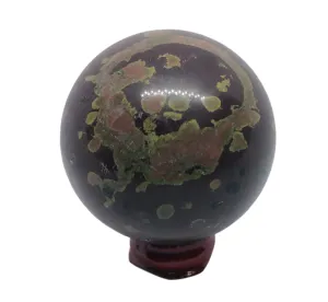 387G Black Plum Blossom Jade Crystal Sphere