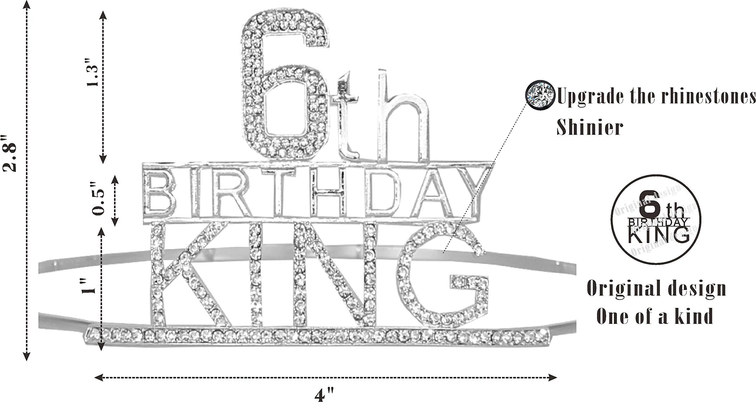 6th Birthday King Crown,6th Birthday Gifts for Boy,6th Birthday King Sash,6th Birthday