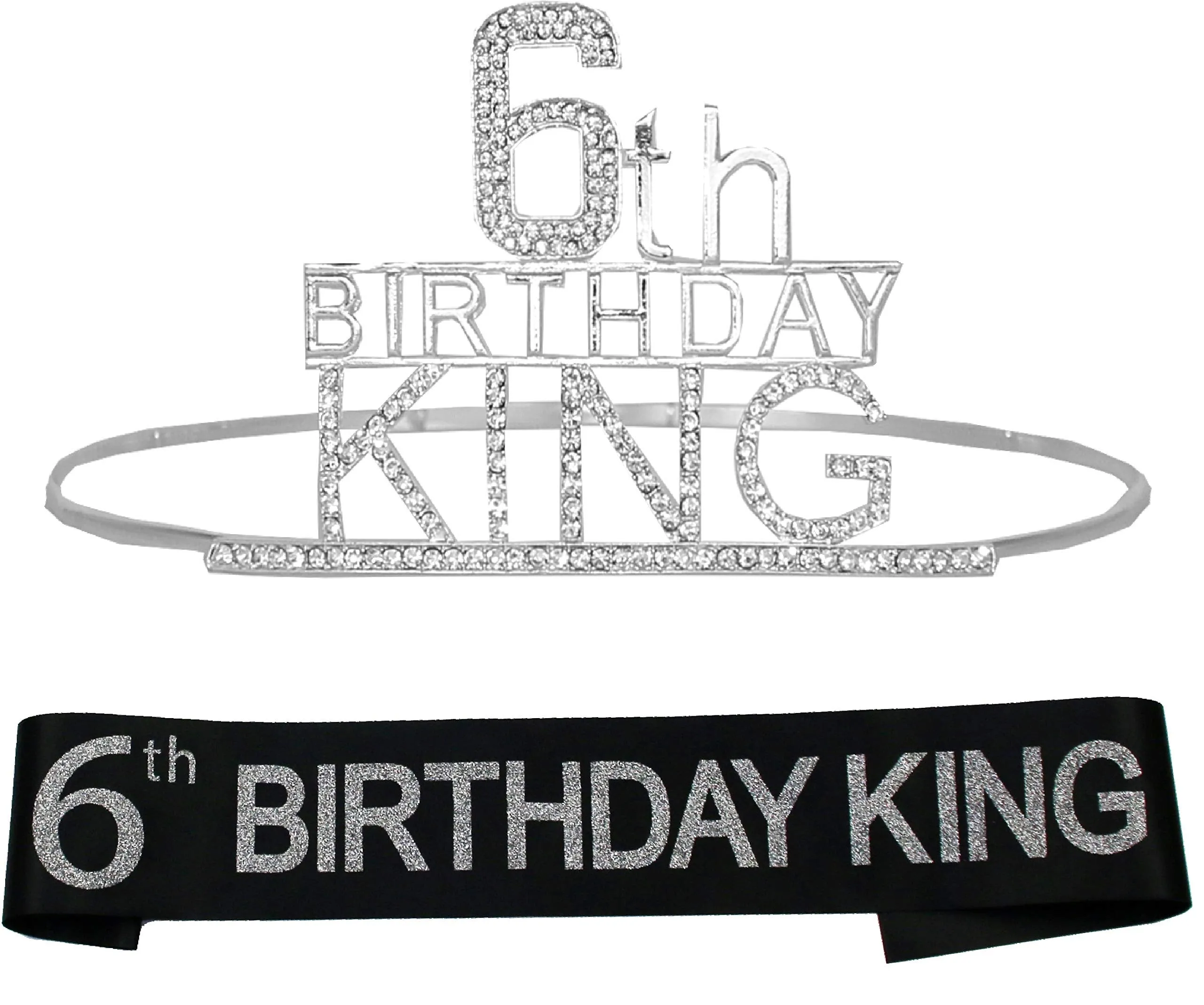 6th Birthday King Crown,6th Birthday Gifts for Boy,6th Birthday King Sash,6th Birthday