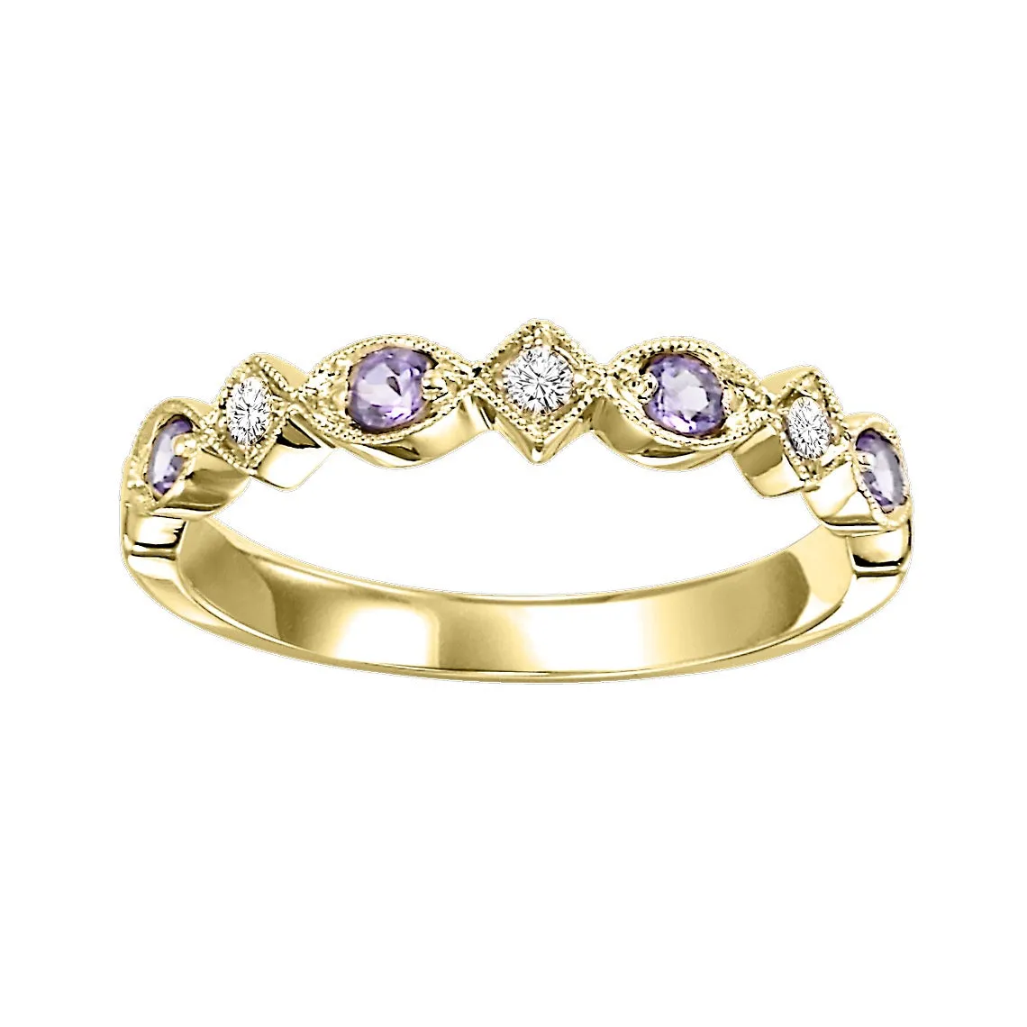 Alexandrite   Diamond Stackable Band