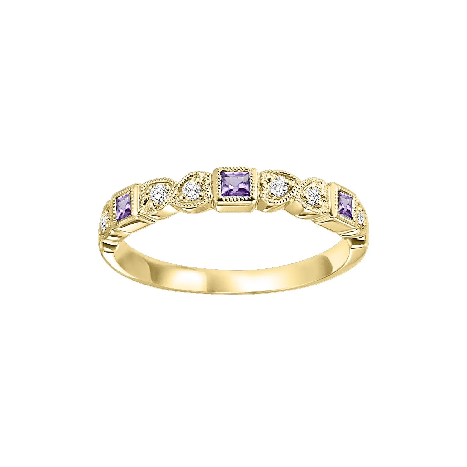 Alexandrite   Diamond Stackable Band