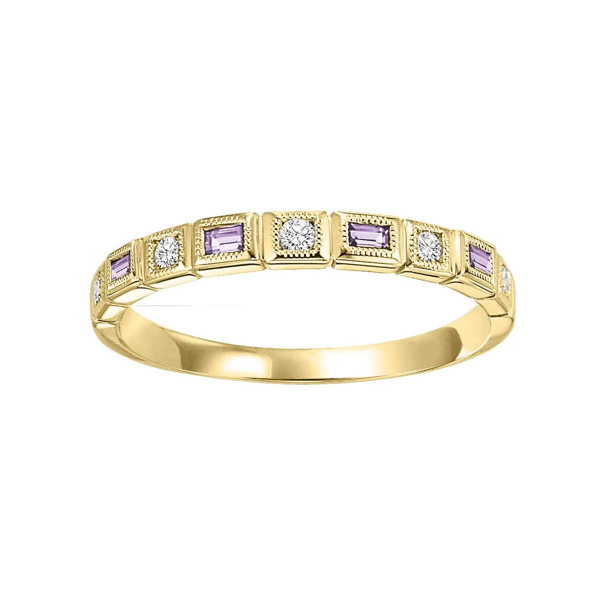 Alexandrite   Diamond Stackable Band