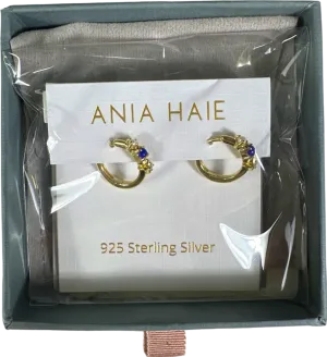 Ania Haie Gold Lapis Star Huggie Hoop Earrings - Gift Boxed