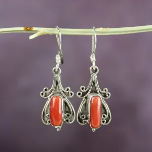 Antique Coral Embellishment Earrings