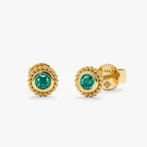 Art Deco Emerald Studs, Winnie