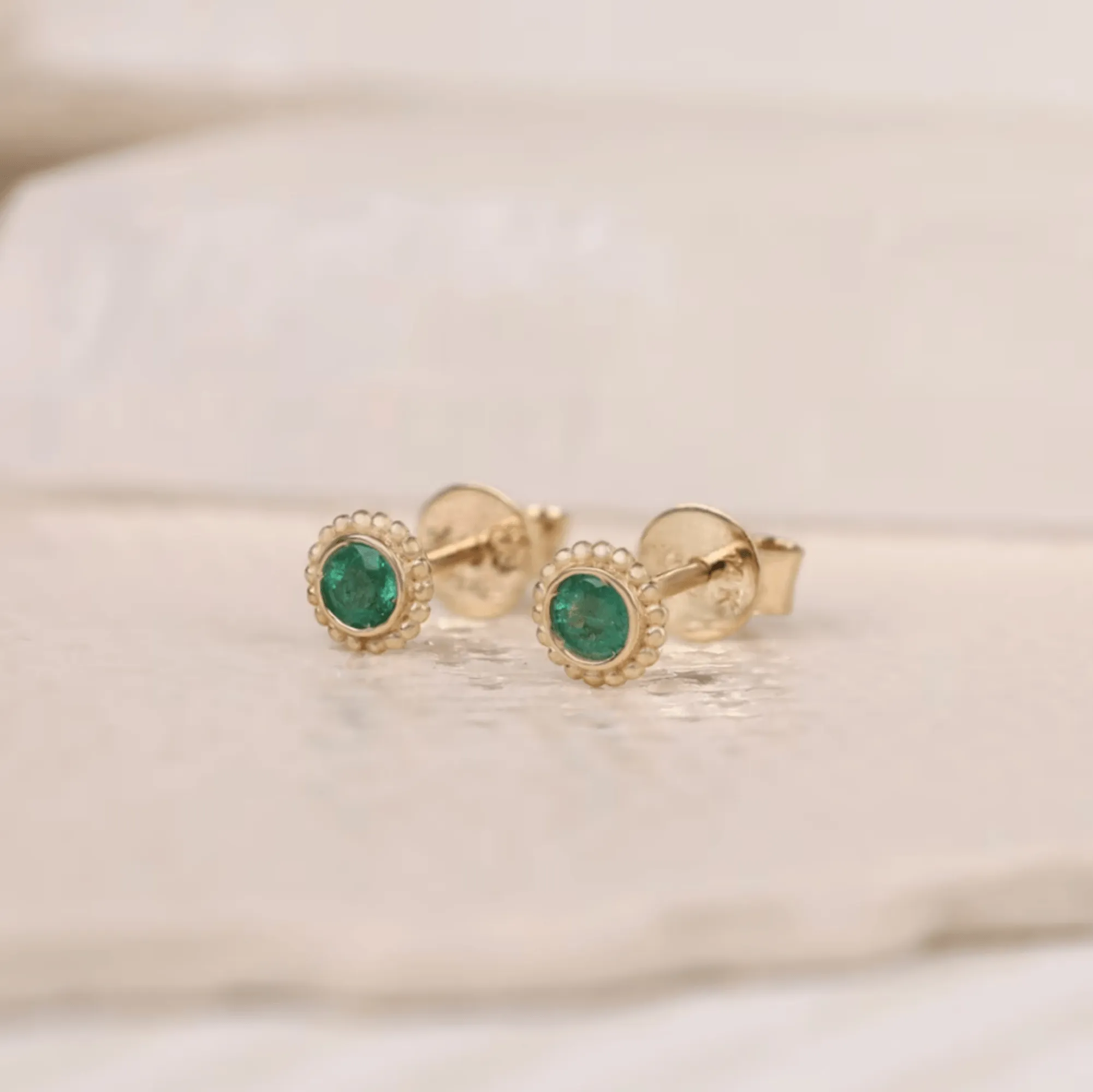 Art Deco Emerald Studs, Winnie