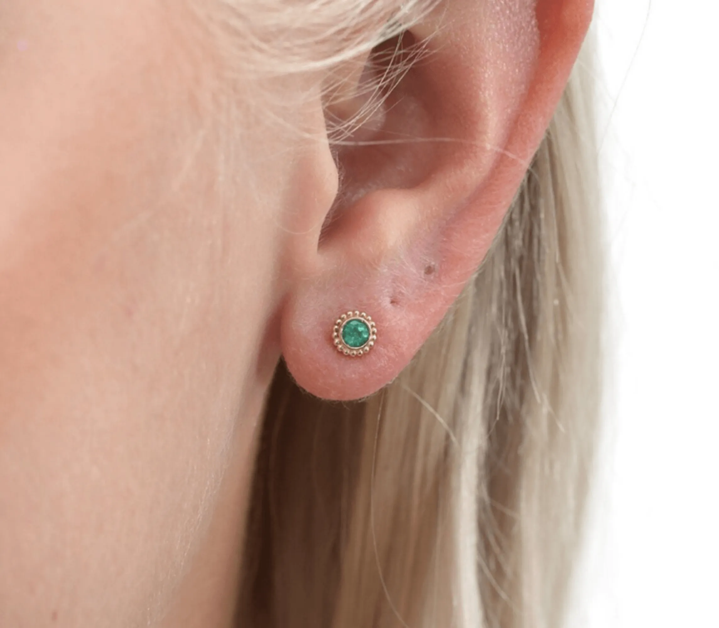 Art Deco Emerald Studs, Winnie