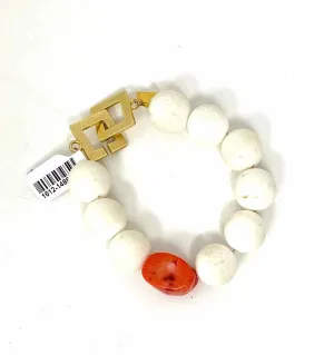 Athens Protasis Beaded White/Red Coral Bracelet