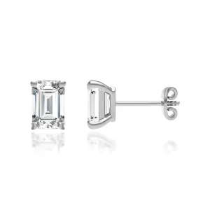 AVIANA - Emerald Lab Diamond 950 Platinum Emerald Stud Earrings