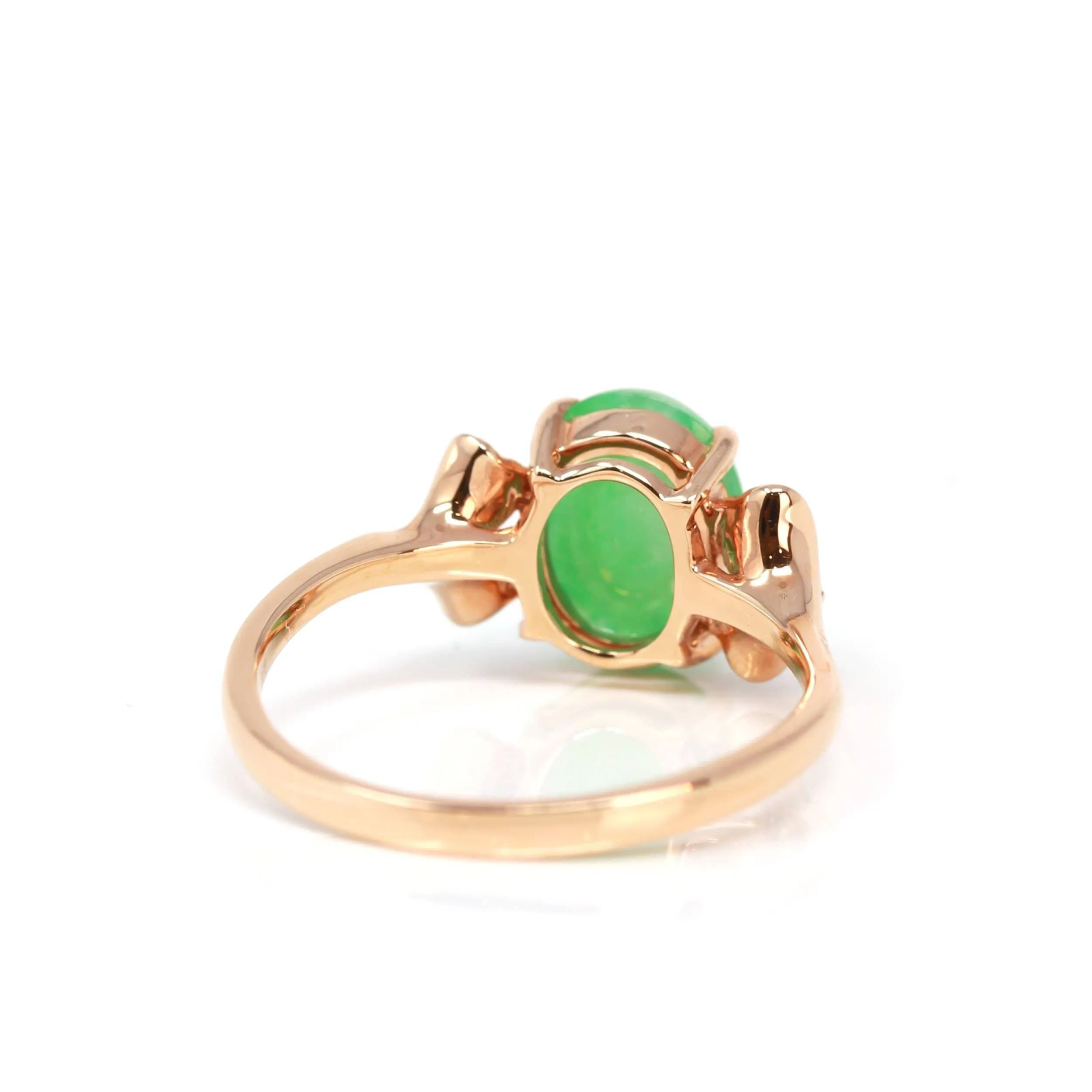 Baikalla™ "Talia" 18k Rose Gold Natural Imperial Jadeite Engagment Ring