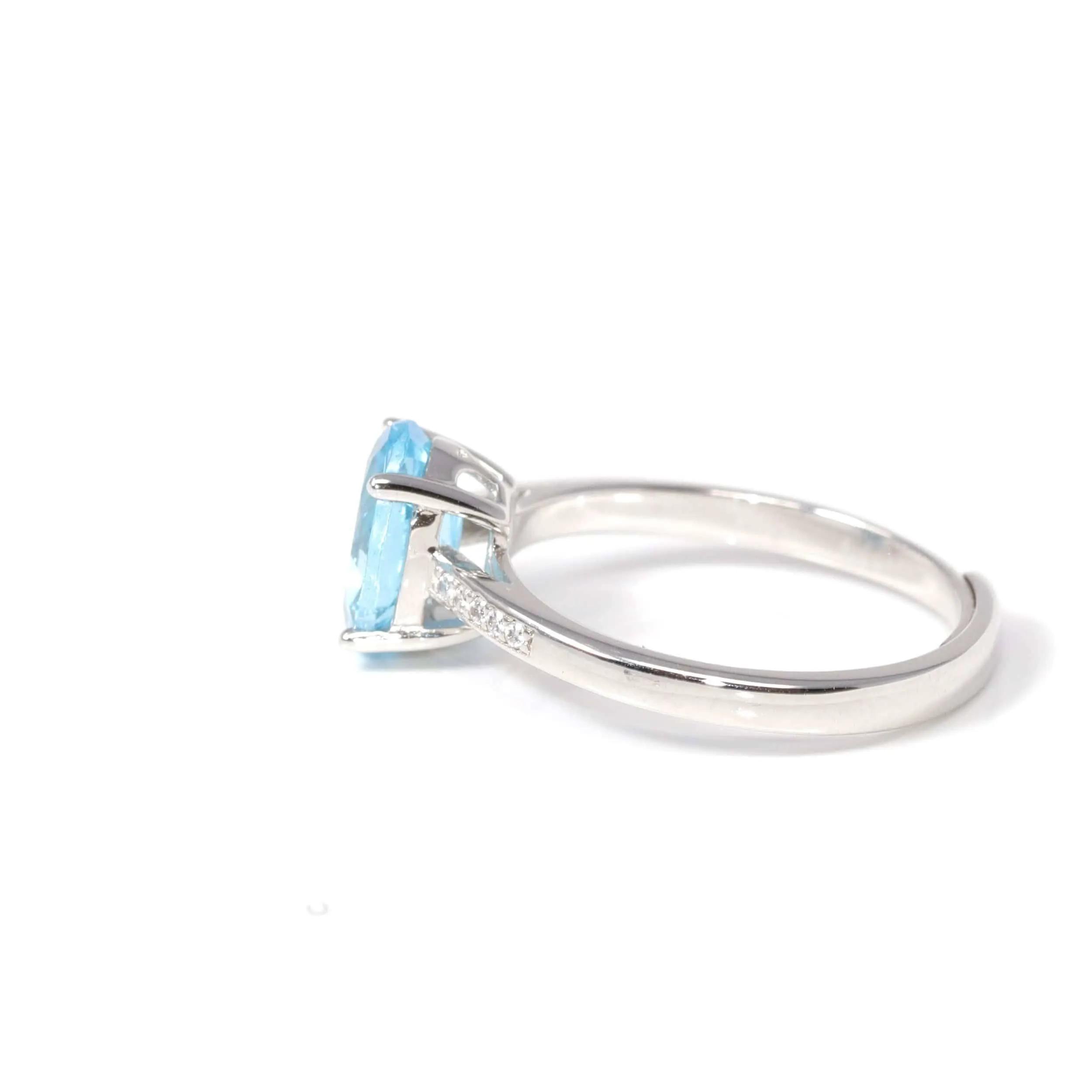 Baikalla™ Sterling Silver Oval Swiss Blue Topaz & Amethyst Ring