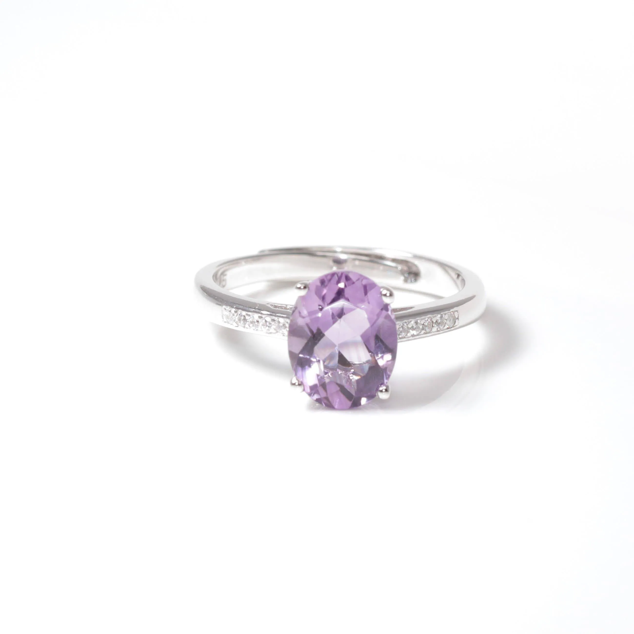 Baikalla™ Sterling Silver Oval Swiss Blue Topaz & Amethyst Ring