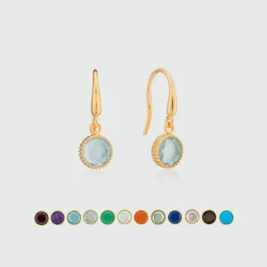 Barcelona Gold Vermeil Birthstone Hook Earrings