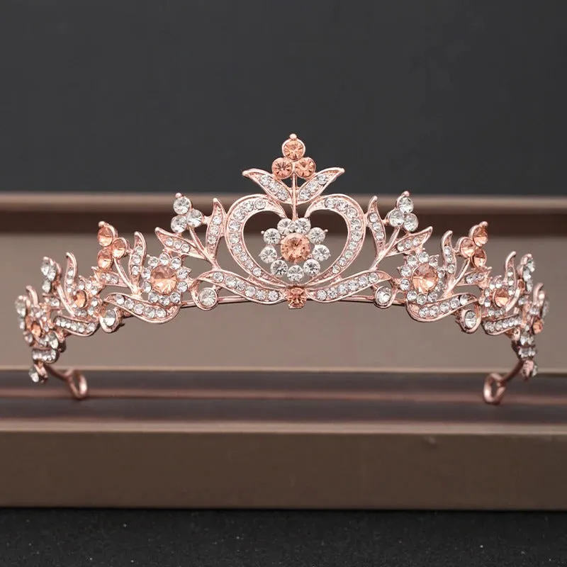 Baroque Rhinestone Crystal Crown and Tiara Hair Jewelry Collection