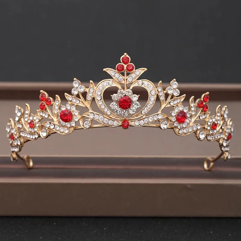 Baroque Rhinestone Crystal Crown and Tiara Hair Jewelry Collection