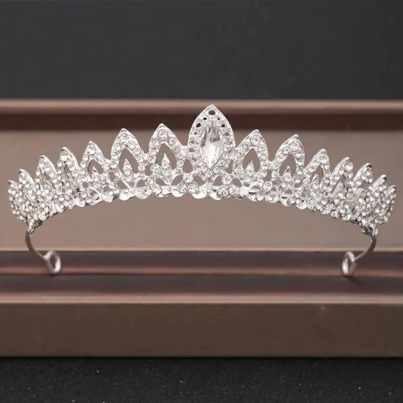 Baroque Rhinestone Crystal Crown and Tiara Hair Jewelry Collection