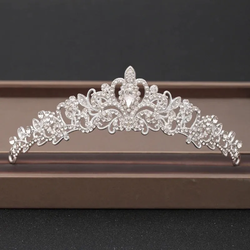 Baroque Rhinestone Crystal Crown and Tiara Hair Jewelry Collection