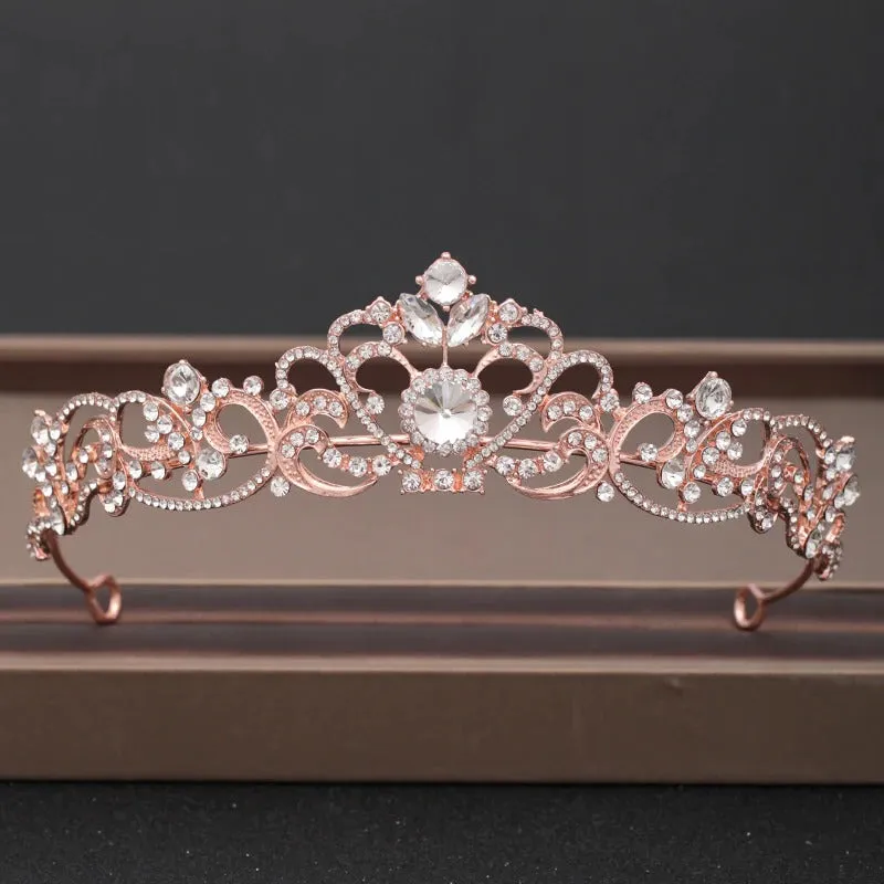 Baroque Rhinestone Crystal Crown and Tiara Hair Jewelry Collection