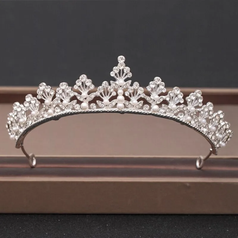 Baroque Rhinestone Crystal Crown and Tiara Hair Jewelry Collection