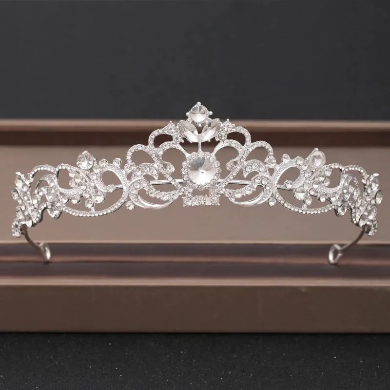 Baroque Rhinestone Crystal Crown and Tiara Hair Jewelry Collection