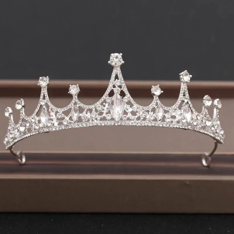 Baroque Rhinestone Crystal Crown and Tiara Hair Jewelry Collection