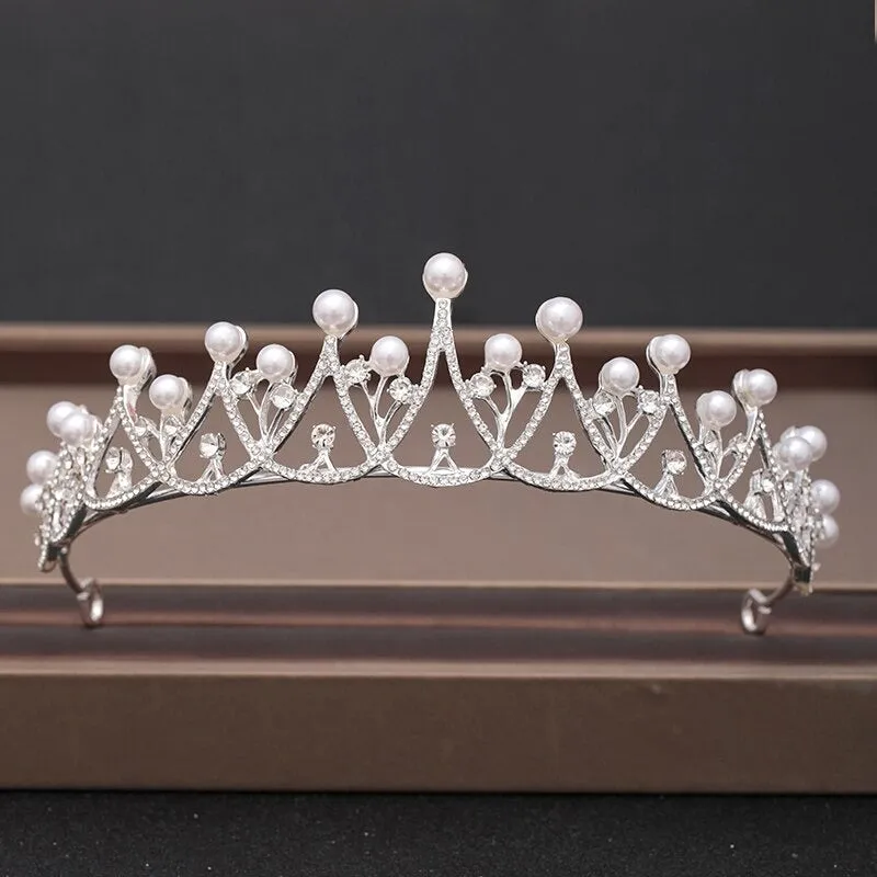 Baroque Rhinestone Crystal Crown and Tiara Hair Jewelry Collection