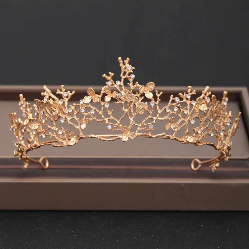 Baroque Rhinestone Crystal Crown and Tiara Hair Jewelry Collection